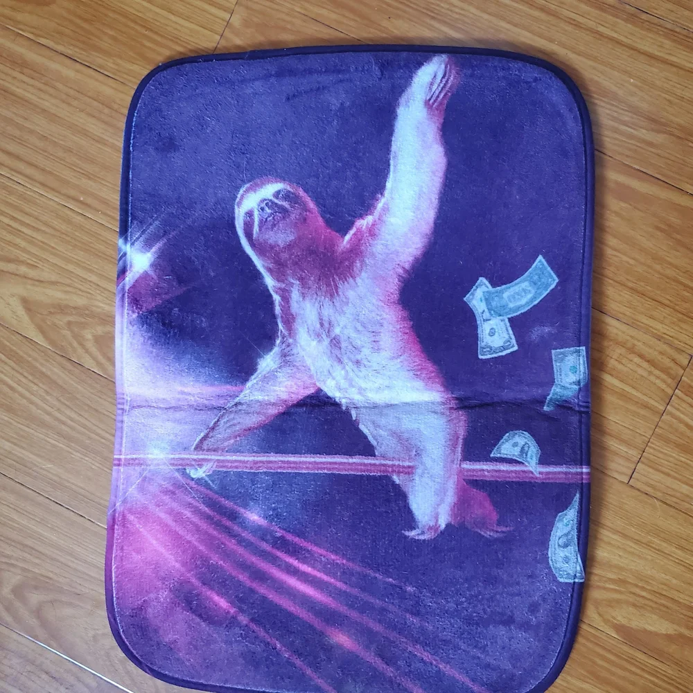 Society 6 Purple Sloth Bath Mat